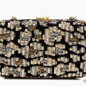 NWT - ONE SIZE - J.Crew Minaudière bag in leopard sequins - PEPPER LEOPARD BROWN